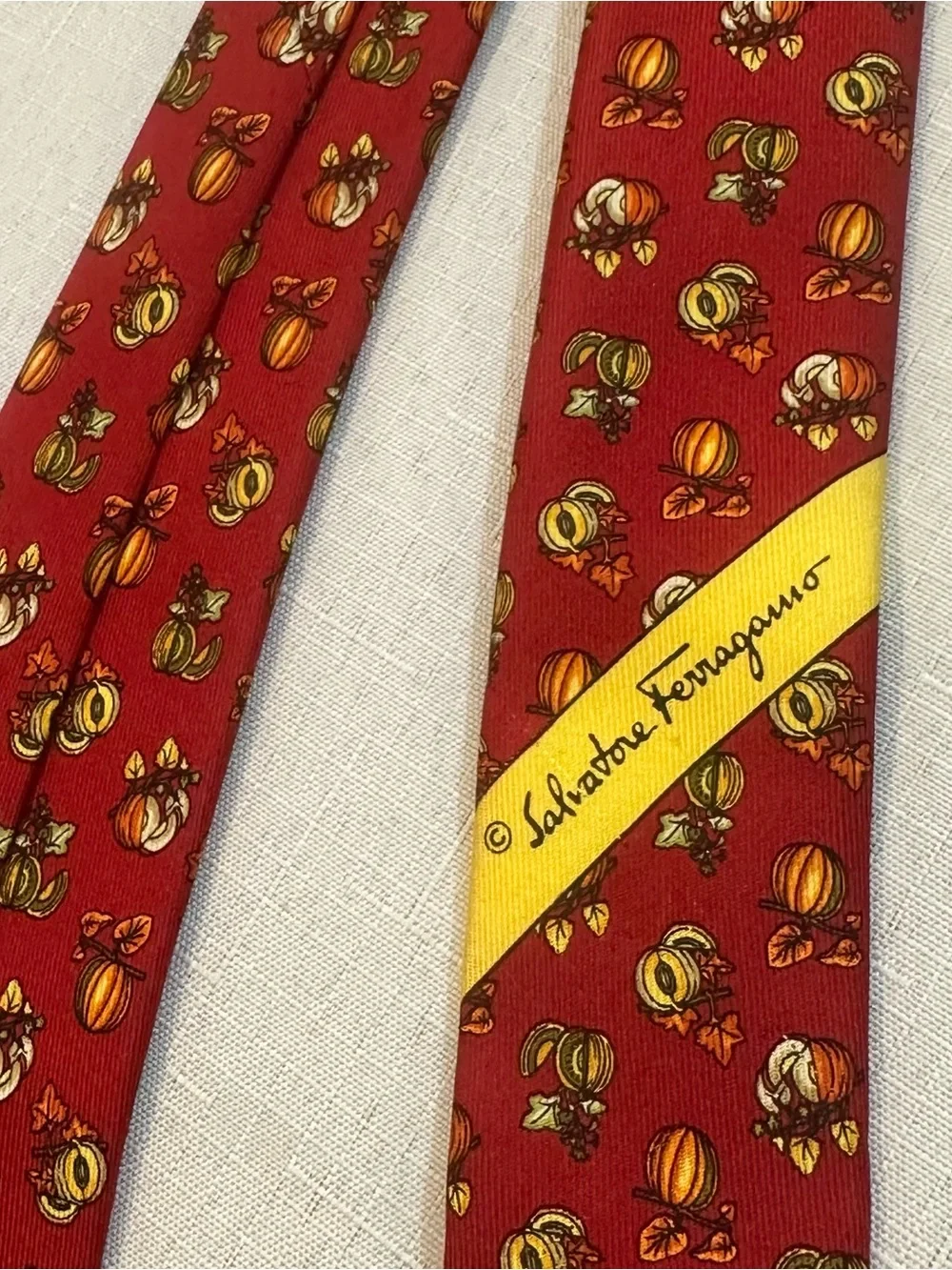 Salvatore Ferragamo Pumpkin Harvest Silk Tie
